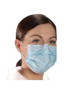 AlphaPro Earloop Face Mask, 4 Side Sonic Weld, Yellow, Size 7"